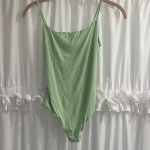 Aerie Green Spaghetti Strap Bodysuit